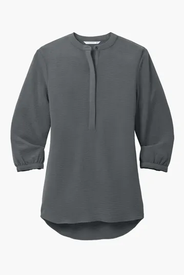 Port Authority Women's 3/4-Sleeve Textured Crepe Tunic — view 4