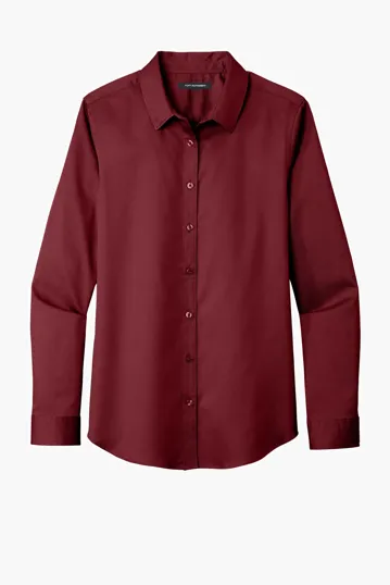 Port Authority Women's Long Sleeve SuperPro React Twill Shirt — view 2