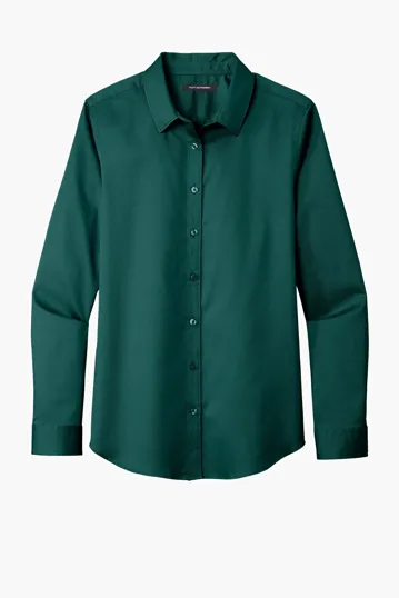 Port Authority Women's Long Sleeve SuperPro React Twill Shirt — view 8