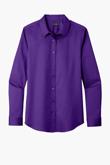 Port Authority Women's Long Sleeve SuperPro React Twill Shirt — view 9