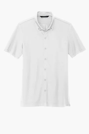 Mercer+Mettle Stretch Pique Full-Button Polo — view 8