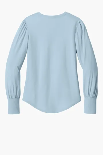 Mercer+Mettle Women's Stretch Jersey Long Sleeve Blouson Top — view 10