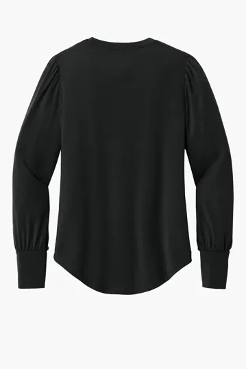 Mercer+Mettle Women's Stretch Jersey Long Sleeve Blouson Top — view 6