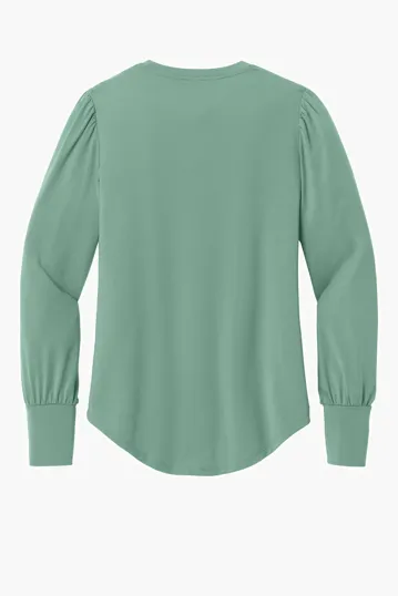 Mercer+Mettle Women's Stretch Jersey Long Sleeve Blouson Top — view 7