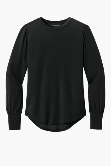 Mercer+Mettle Women's Stretch Jersey Long Sleeve Blouson Top — view 2