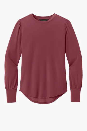 Mercer+Mettle Women's Stretch Jersey Long Sleeve Blouson Top — view 4