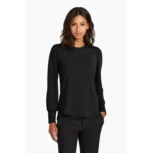 Mercer+Mettle Women's Stretch Jersey Long Sleeve Blouson Top
