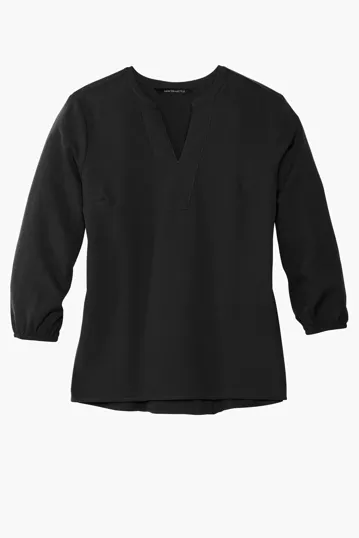 Mercer+Mettle Women's Stretch Crepe 3/4-Sleeve Blouse — view 3