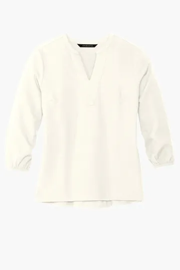 Mercer+Mettle Women's Stretch Crepe 3/4-Sleeve Blouse — view 5