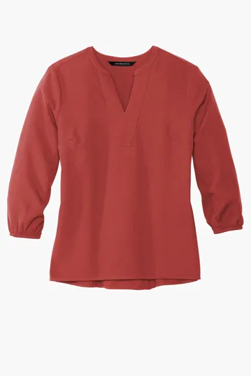 Mercer+Mettle Women's Stretch Crepe 3/4-Sleeve Blouse — view 8