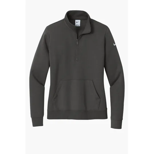 Nike Women's Club Fleece Sleeve Swoosh 1/2-Zip — view 2