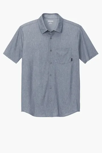 OGIO Extend Short Sleeve Button-Up Knit Shirt — view 4