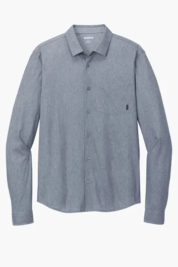 OGIO Extend Long Sleeve Button-Up Knit Shirt — view 4
