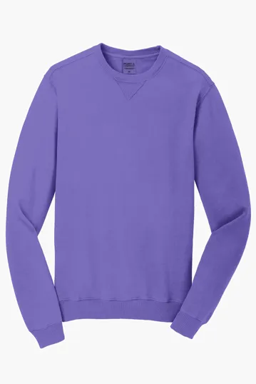 Port & Co Beach Wash Garment-Dyed Crewneck Sweatshirt — view 2