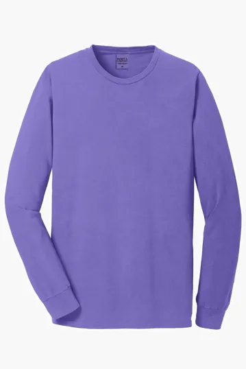 Port & Co Beach Wash Garment-Dyed Long Sleeve Tee — view 2