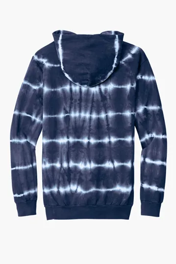 Port & Co Allover Stripe Tie-Dye Fleece Hoodie — view 9