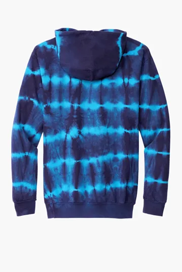 Port & Co Allover Stripe Tie-Dye Fleece Hoodie — view 10