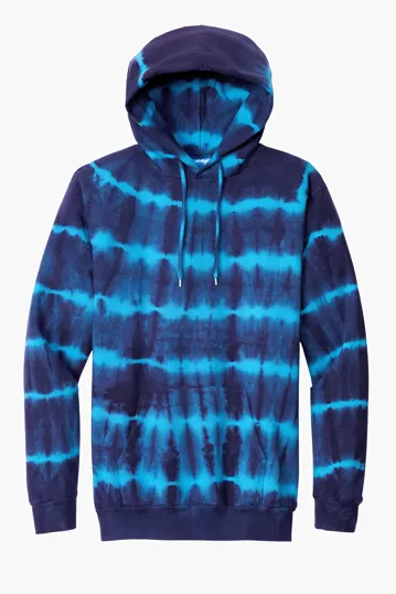 Port & Co Allover Stripe Tie-Dye Fleece Hoodie — view 5