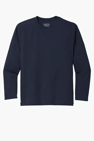 Port & Co Youth Long Sleeve Performance Tee — view 3