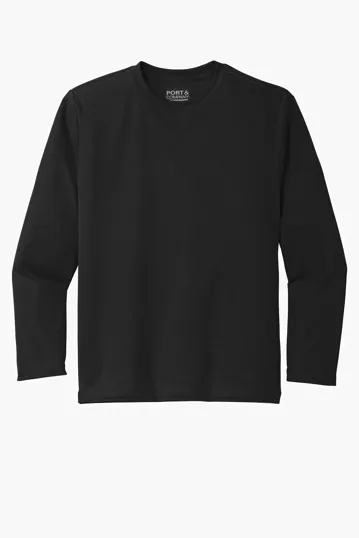 Port & Co Youth Long Sleeve Performance Tee — view 4