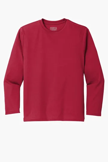 Port & Co Youth Long Sleeve Performance Tee — view 5