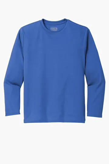 Port & Co Youth Long Sleeve Performance Tee — view 6