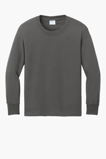 Port & Co Youth Long Sleeve Core Cotton Tee — view 3