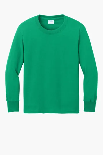 Port & Co Youth Long Sleeve Core Cotton Tee — view 5
