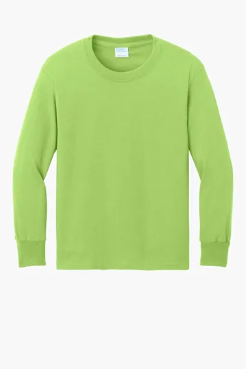 Port & Co Youth Long Sleeve Core Cotton Tee — view 6