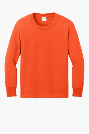 Port & Co Youth Long Sleeve Core Cotton Tee — view 8