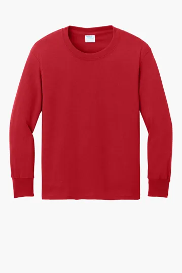 Port & Co Youth Long Sleeve Core Cotton Tee — view 10