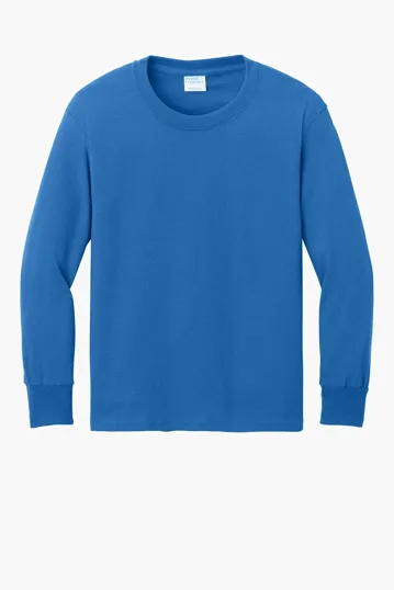 Port & Co Youth Long Sleeve Core Cotton Tee — view 11