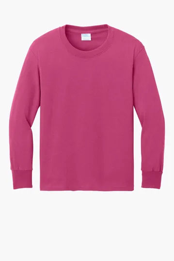 Port & Co Youth Long Sleeve Core Cotton Tee — view 12
