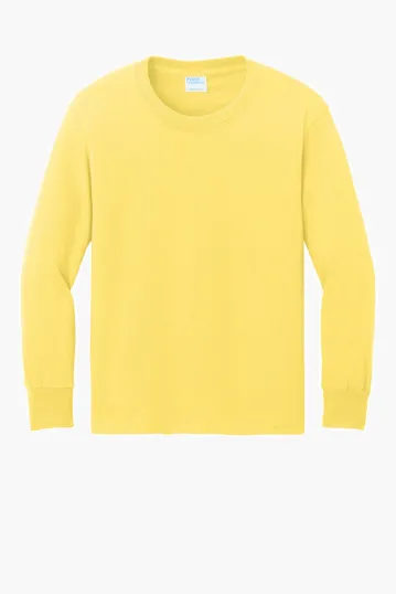Port & Co Youth Long Sleeve Core Cotton Tee — view 14