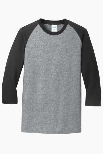Port & Co Core Blend 3/4-Sleeve Raglan Tee — view 2