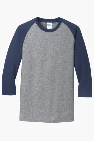 Port & Co Core Blend 3/4-Sleeve Raglan Tee — view 3