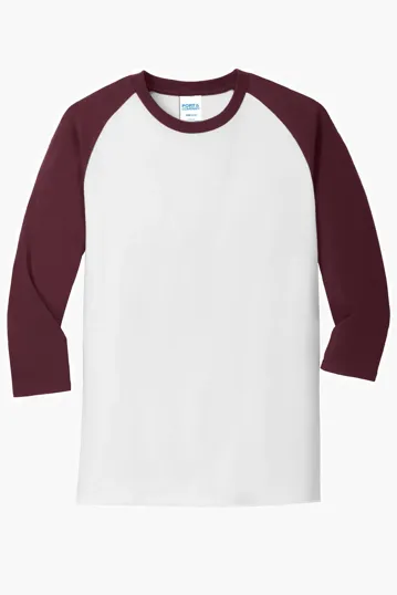 Port & Co Core Blend 3/4-Sleeve Raglan Tee — view 4