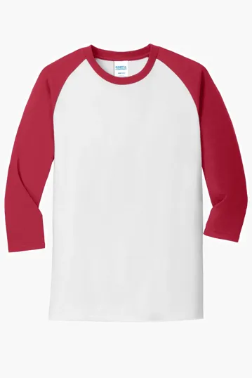 Port & Co Core Blend 3/4-Sleeve Raglan Tee — view 9