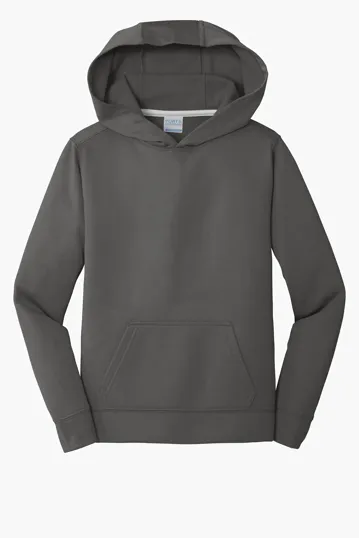 Port & Co Youth Performance Fleece Pullover Hooded Sweatshirt — view 2