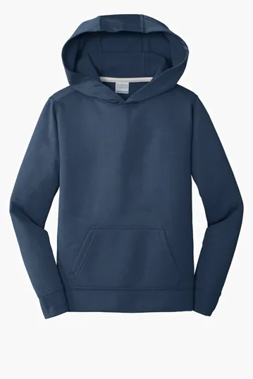 Port & Co Youth Performance Fleece Pullover Hooded Sweatshirt — view 3