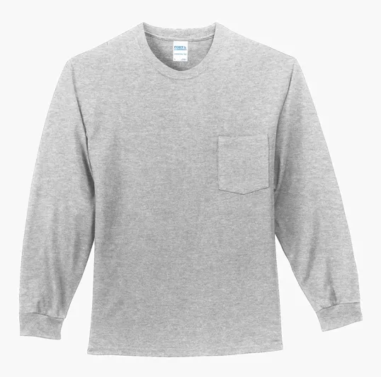 Port & Co Long Sleeve Essential Pocket Tee — view 2
