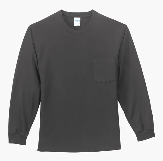 Port & Co Long Sleeve Essential Pocket Tee — view 3