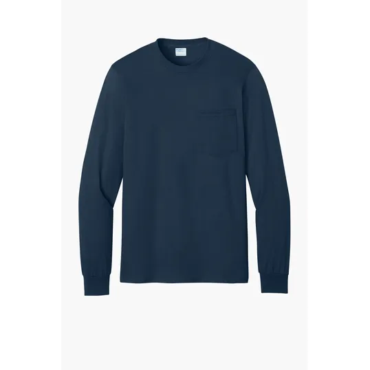 Port & Co Tall Long Sleeve Essential Pocket Tee — view 7