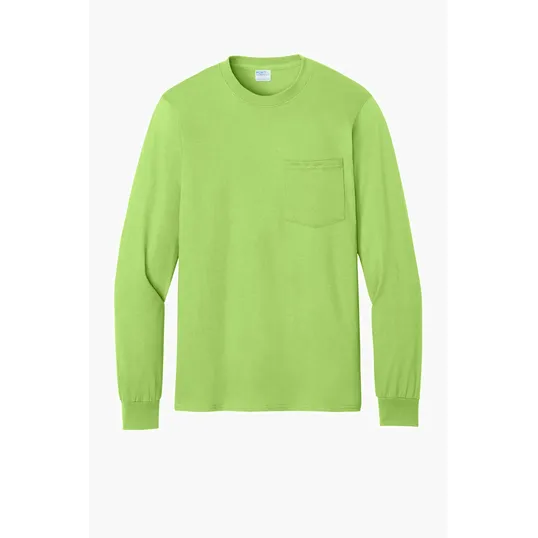 Port & Co Tall Long Sleeve Essential Pocket Tee — view 6