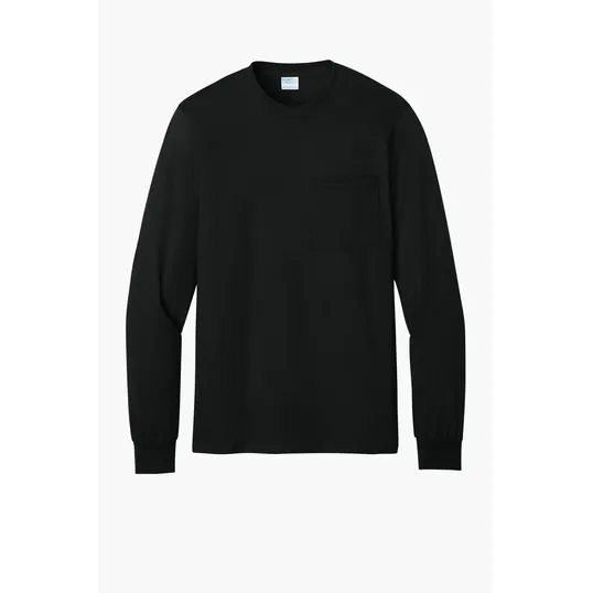 Port & Co Tall Long Sleeve Essential Pocket Tee — view 5