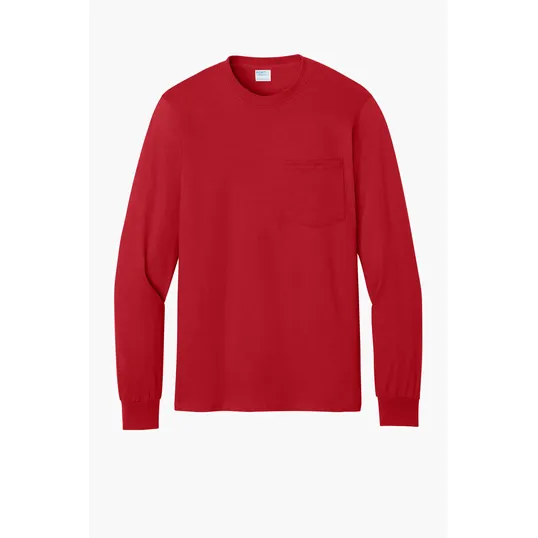 Port & Co Tall Long Sleeve Essential Pocket Tee — view 9