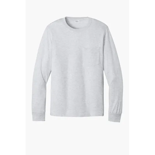Port & Co Tall Long Sleeve Essential Pocket Tee — view 2