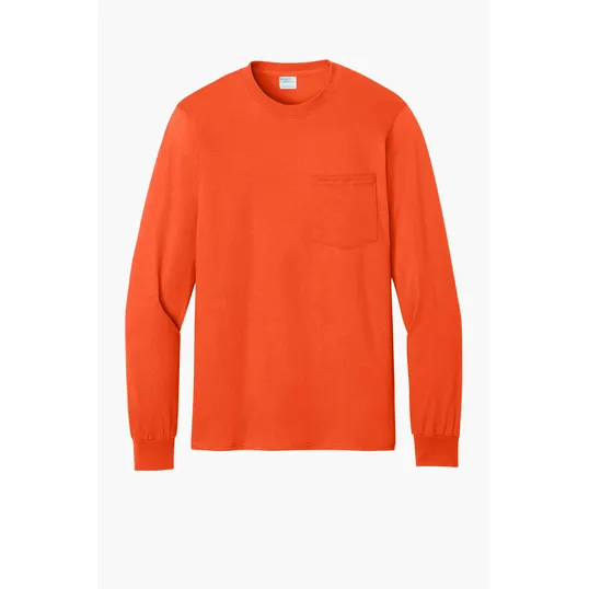 Port & Co Tall Long Sleeve Essential Pocket Tee — view 8