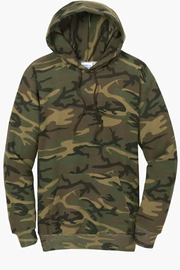 Port & Co Core Fleece Camo Pullover Hooded Sweatshirt — view 4