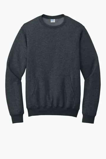 Port & Co Core Fleece Crewneck Pocket Sweatshirt — view 3